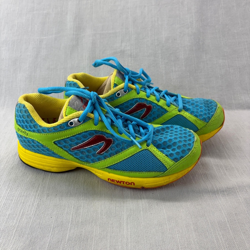 Newton Running Shoes Women 7.5 Gravity Blue Green Yellow Performance Trainers
